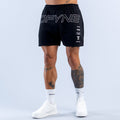 Black DFYNE logo jogger shorts with elastic waistband and side pockets