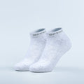 Light gray ankle socks, cushioned heel and toe, DT.FNS logo band