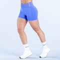 Men's 4.5-inch athletic shorts in blue, fitted boxer brief, front view