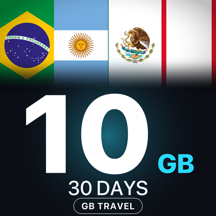 eSIM America Latină 10 GB, 30 DAYS — GB Travel