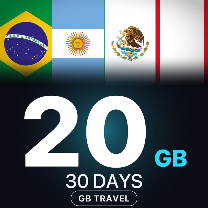 eSIM America Latină 20 GB, 30 DAYS — GB Travel