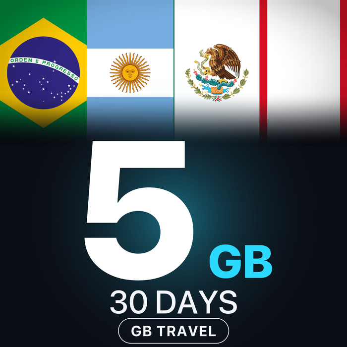 eSIM America Latină 5 GB, 30 DAYS — GB Travel