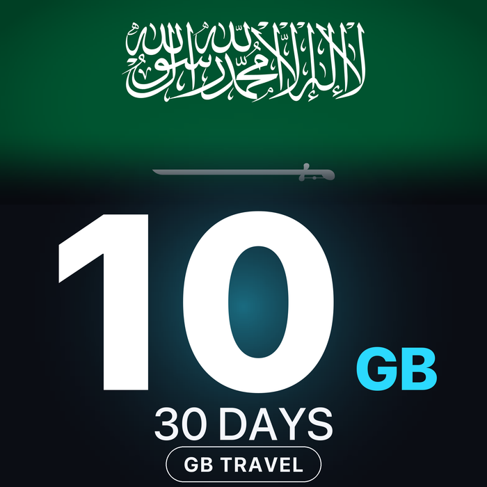 eSIM Arabia Saudită 10 GB, 30 DAYS — GB Travel