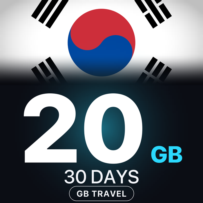 eSIM Coreea de Sud 20 GB, 30 DAYS — GB Travel