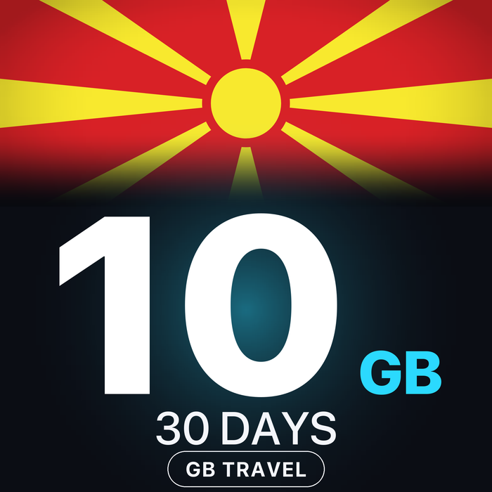 eSIM Macedonia de Nord 10 GB, 30 DAYS — GB Travel