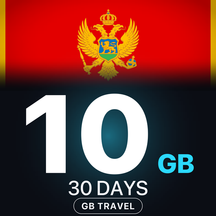 eSIM Muntenegru 10 GB, 30 DAYS — GB Travel
