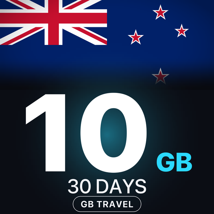 eSIM Noua Zeelandă 10 GB, 30 DAYS — GB Travel