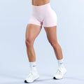 4.5-inch light pink athletic shorts, front view