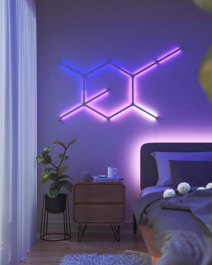 Kit 15 panouri RGBW Nanoleaf Lines 60 Degrees Starter Kit, Wi-Fi