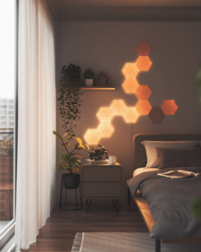 Kit Extindere 3 Panouri Luminoase Inteligente Nanoleaf Elements Hexagons Starter Kit, Wi-Fi