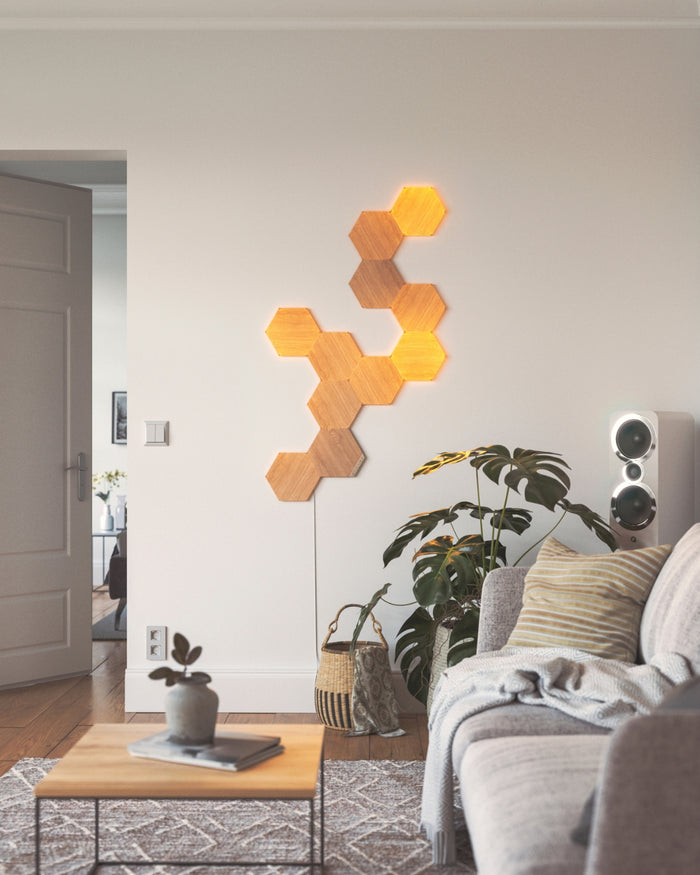 Kit Extindere 3 Panouri Luminoase Inteligente Nanoleaf Elements Hexagons Starter Kit, Wi-Fi