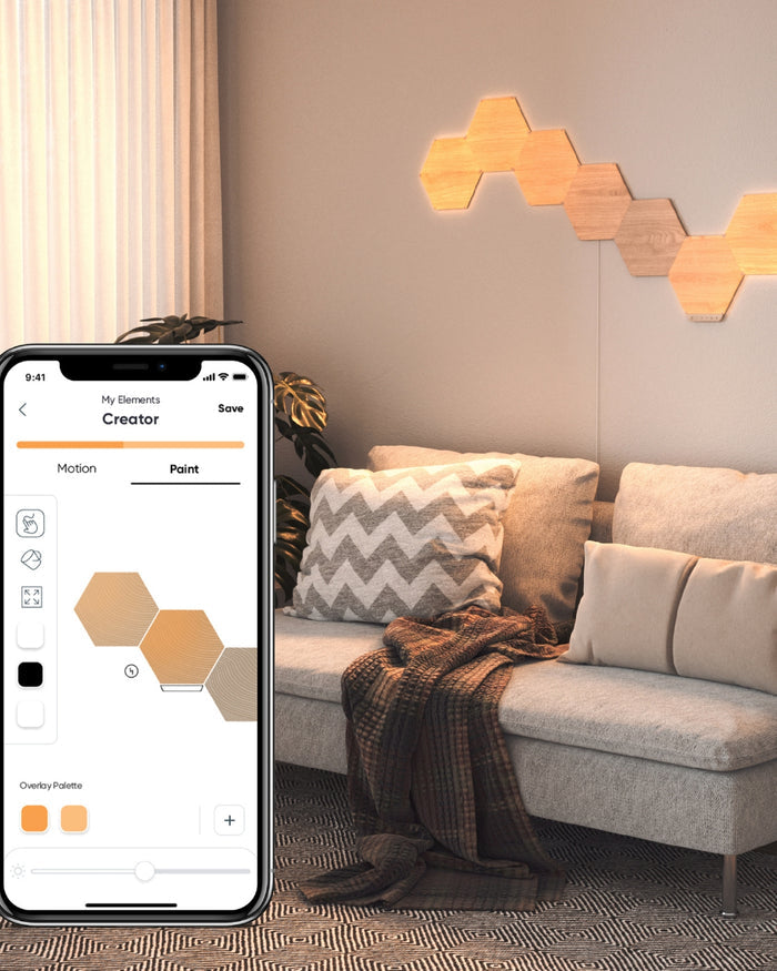 Kit Extindere 3 Panouri Luminoase Inteligente Nanoleaf Elements Hexagons Starter Kit, Wi-Fi
