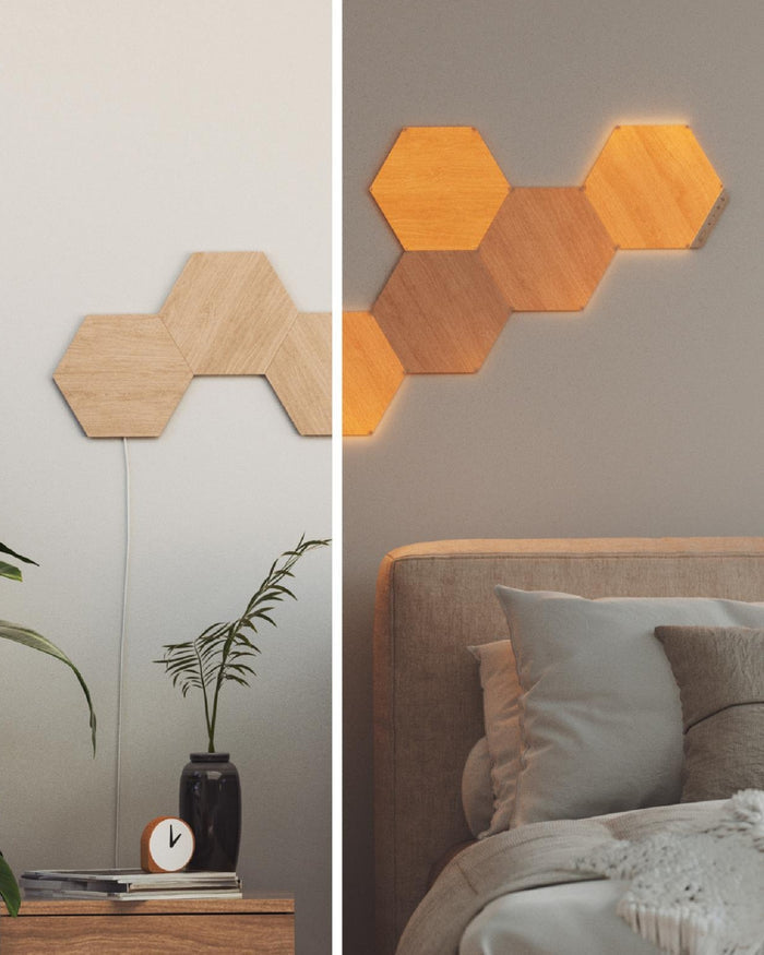 Kit Extindere 3 Panouri Luminoase Inteligente Nanoleaf Elements Hexagons Starter Kit, Wi-Fi