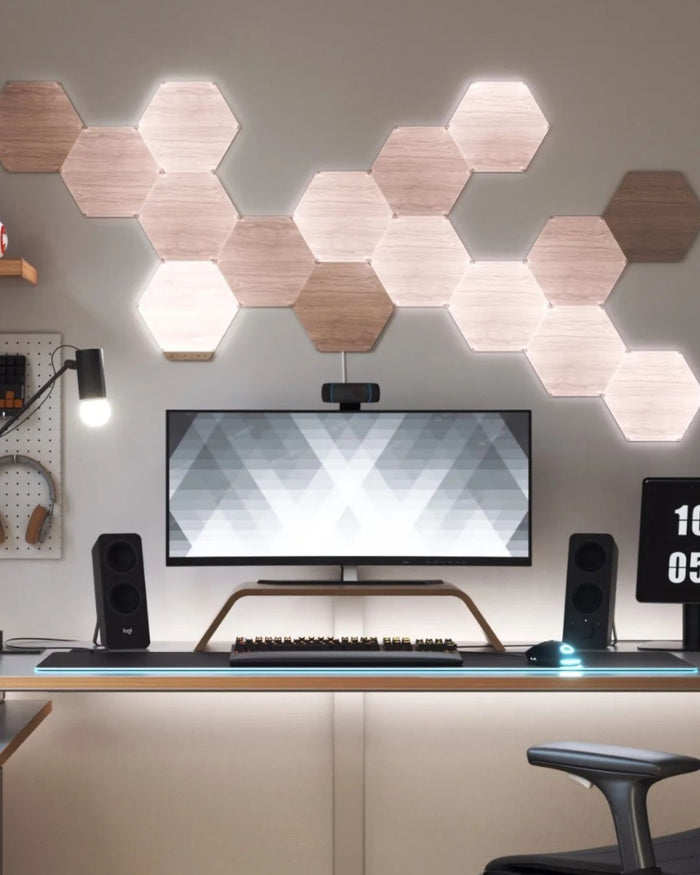 Kit Extindere 3 Panouri Luminoase Inteligente Nanoleaf Elements Hexagons Starter Kit, Wi-Fi