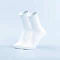Luxe crew socks, white ribbed crew cut