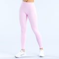 Women's light pink full-length leggings with smooth waistband