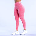 Revive pink heathered leggings with high-rise waistband, full-length fit