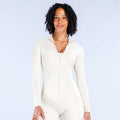 Off-white Sav Zippy zip-up long-sleeve set with full front zipper and stand collar