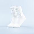 White scrunch socks with gathered ribbed cuff