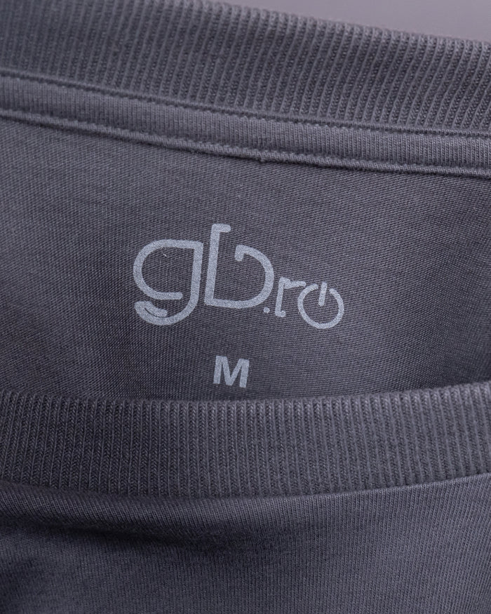 Tricou Regular 100% Bumbac cu Velcro, Carbon Grey